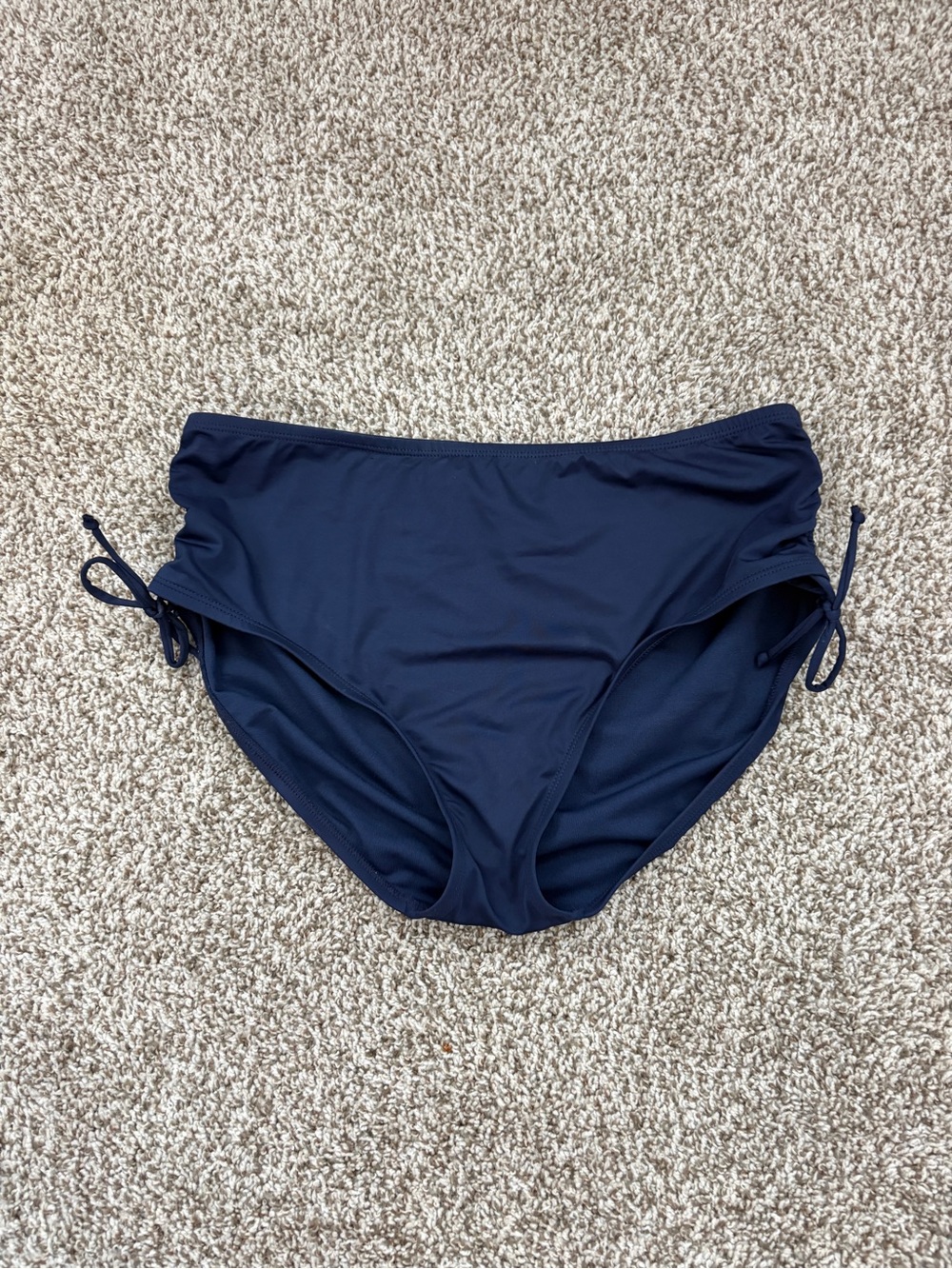 24th &Ocean Navy High-Waist Swim Bottom with Side Ties